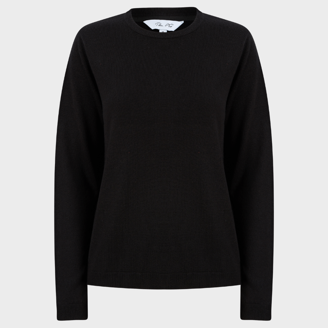 Ladies Crew Neck Jumper in Black from You Know Who's