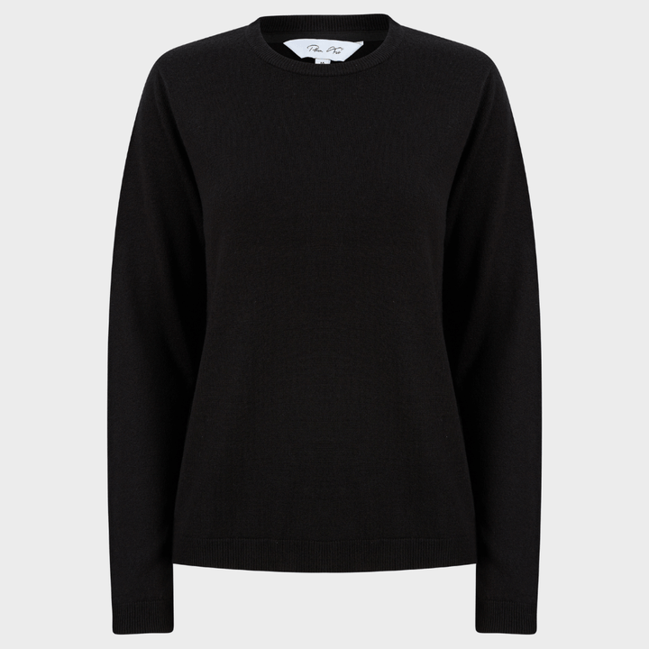 Ladies Crew Neck Jumper in Black from You Know Who's