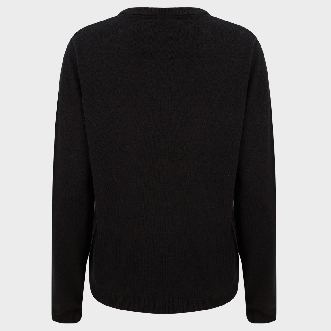 Ladies Crew Neck Jumper in Black from You Know Who's