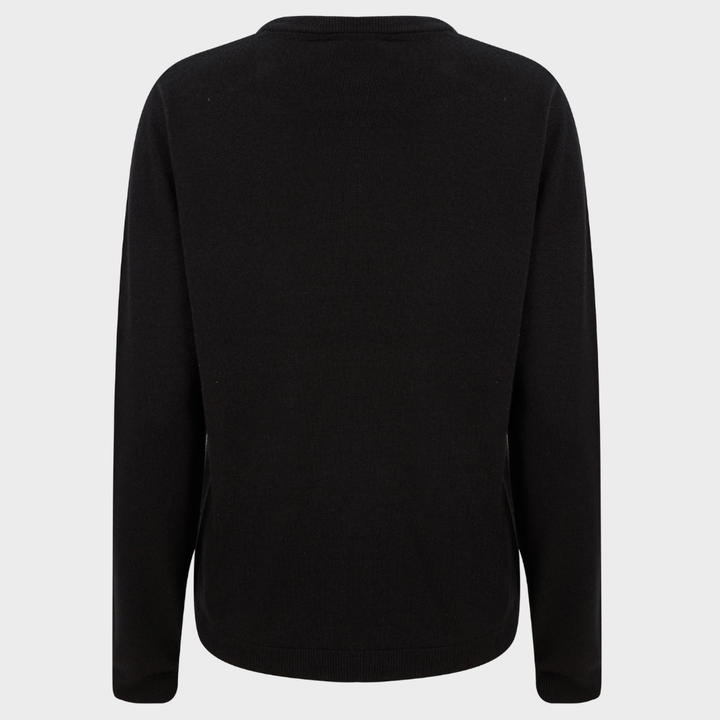 Ladies Crew Neck Jumper in Black from You Know Who's