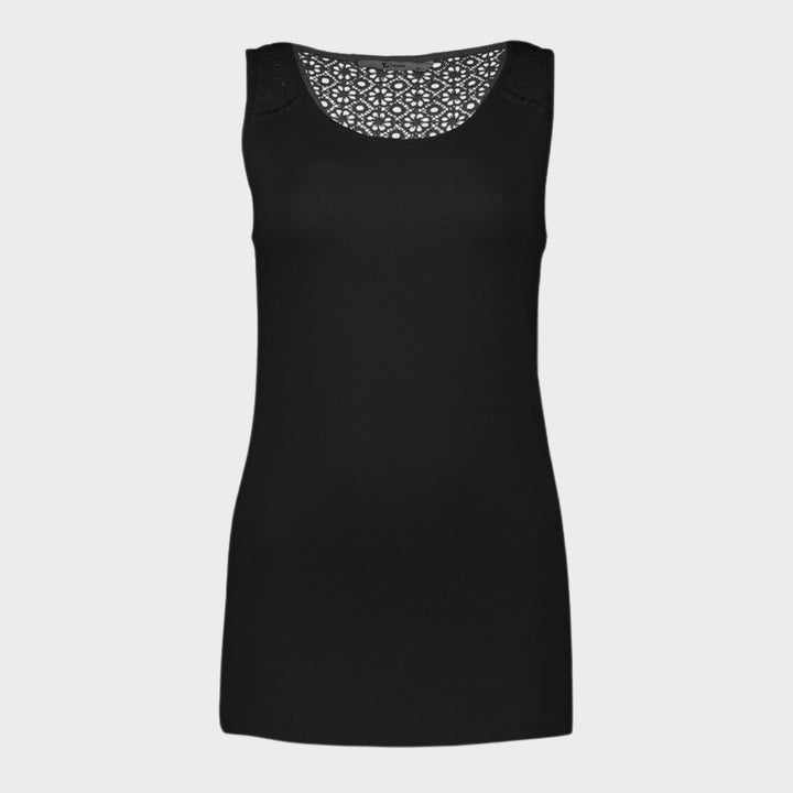 Ladies Crochet Shoulder Vest Black from You Know Who's
