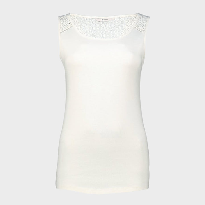 Ladies Crochet Shoulder Vest Off White from You Know Who's
