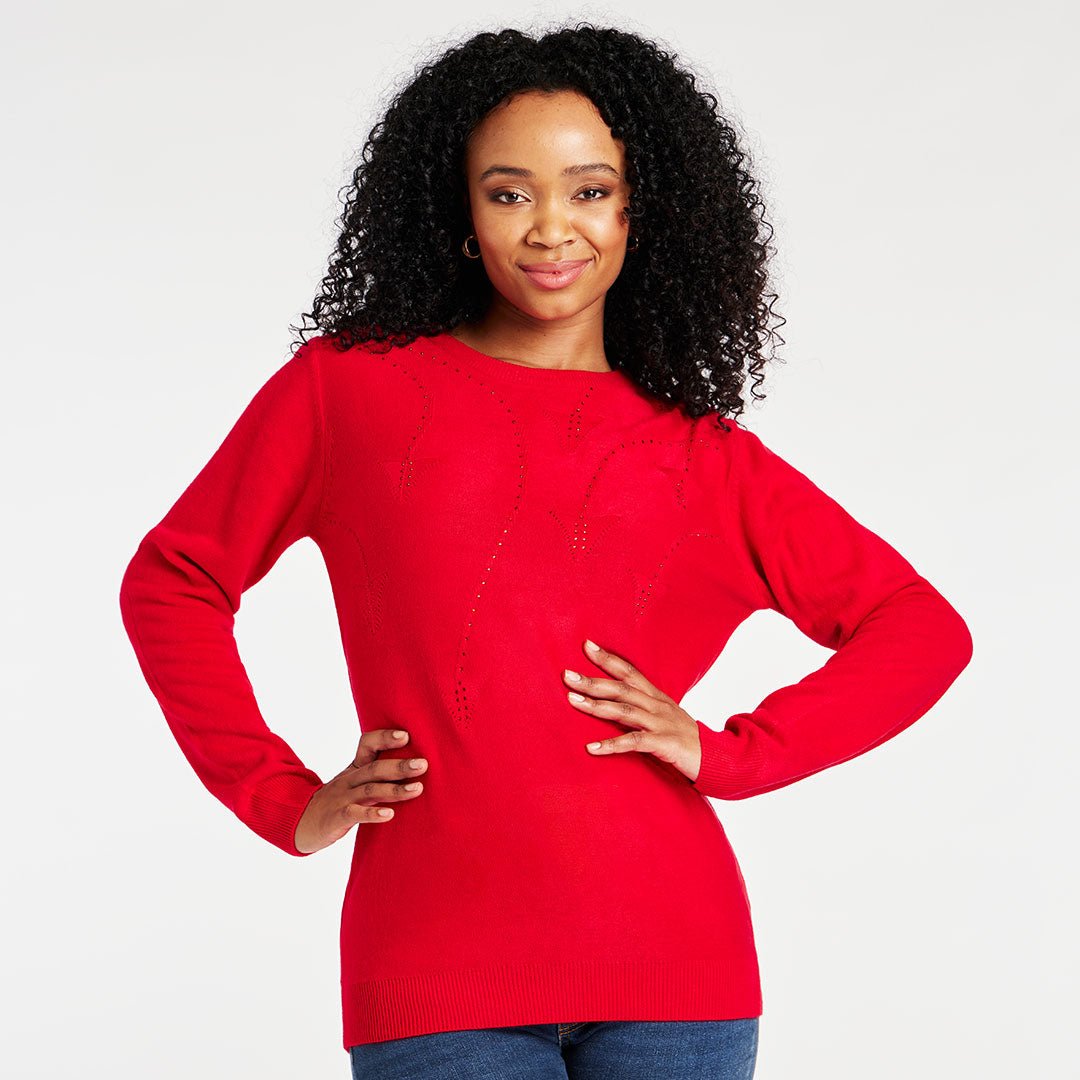 Ladies Diamond Stitch Jumper from You Know Who's