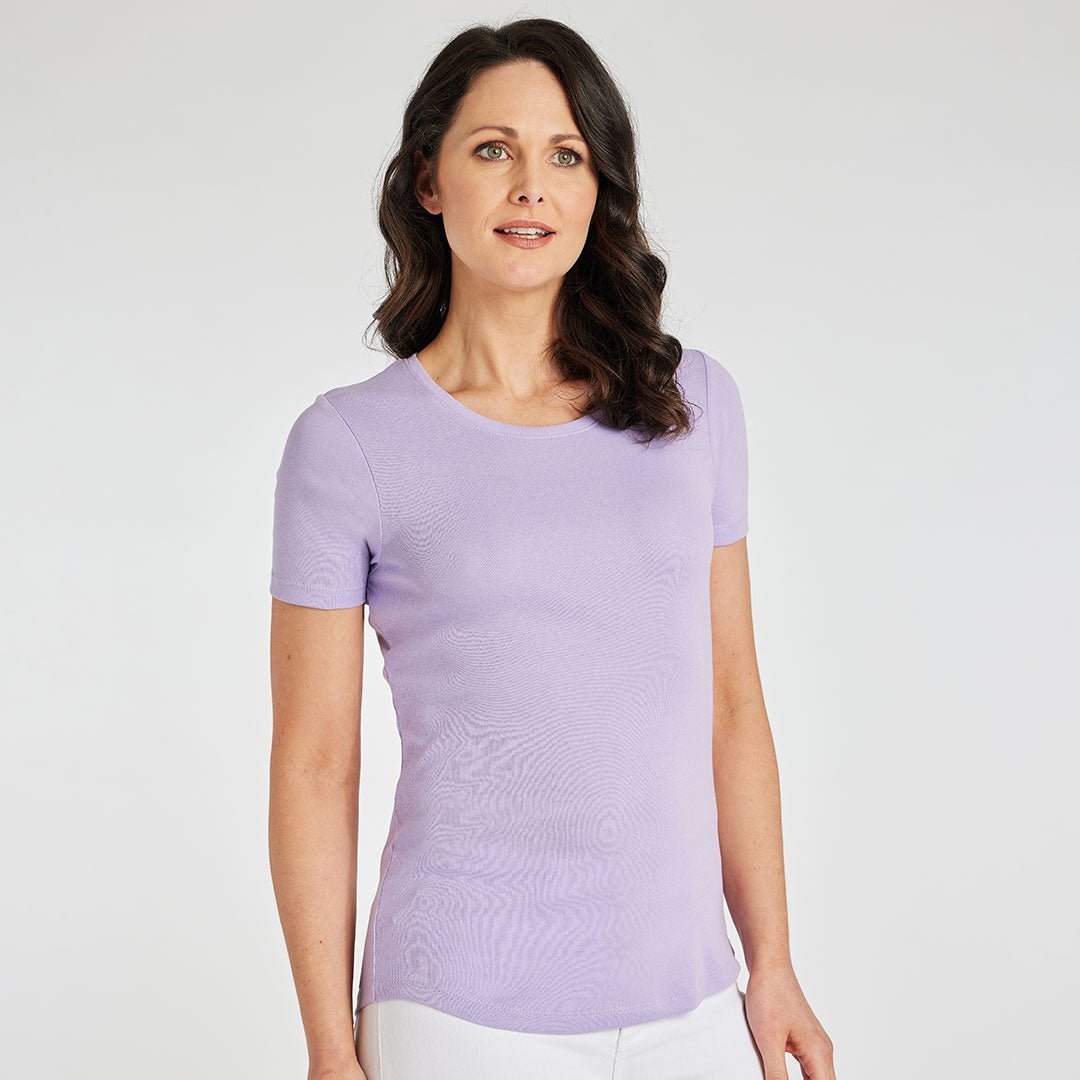 Ladies Essential Crew Neck Tee Lavender from You Know Who's
