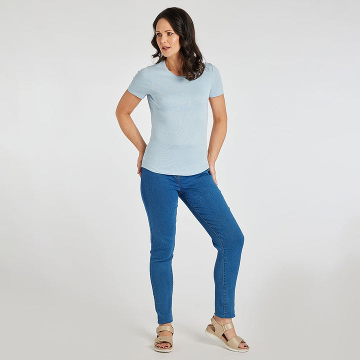 Ladies Essential Crew Neck Tee Light Blue from You Know Who's