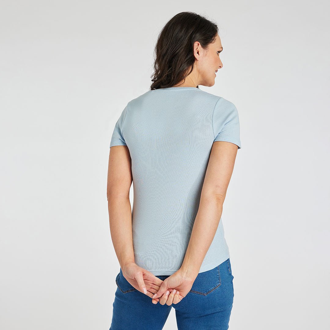 Ladies Essential Crew Neck Tee Light Blue from You Know Who's