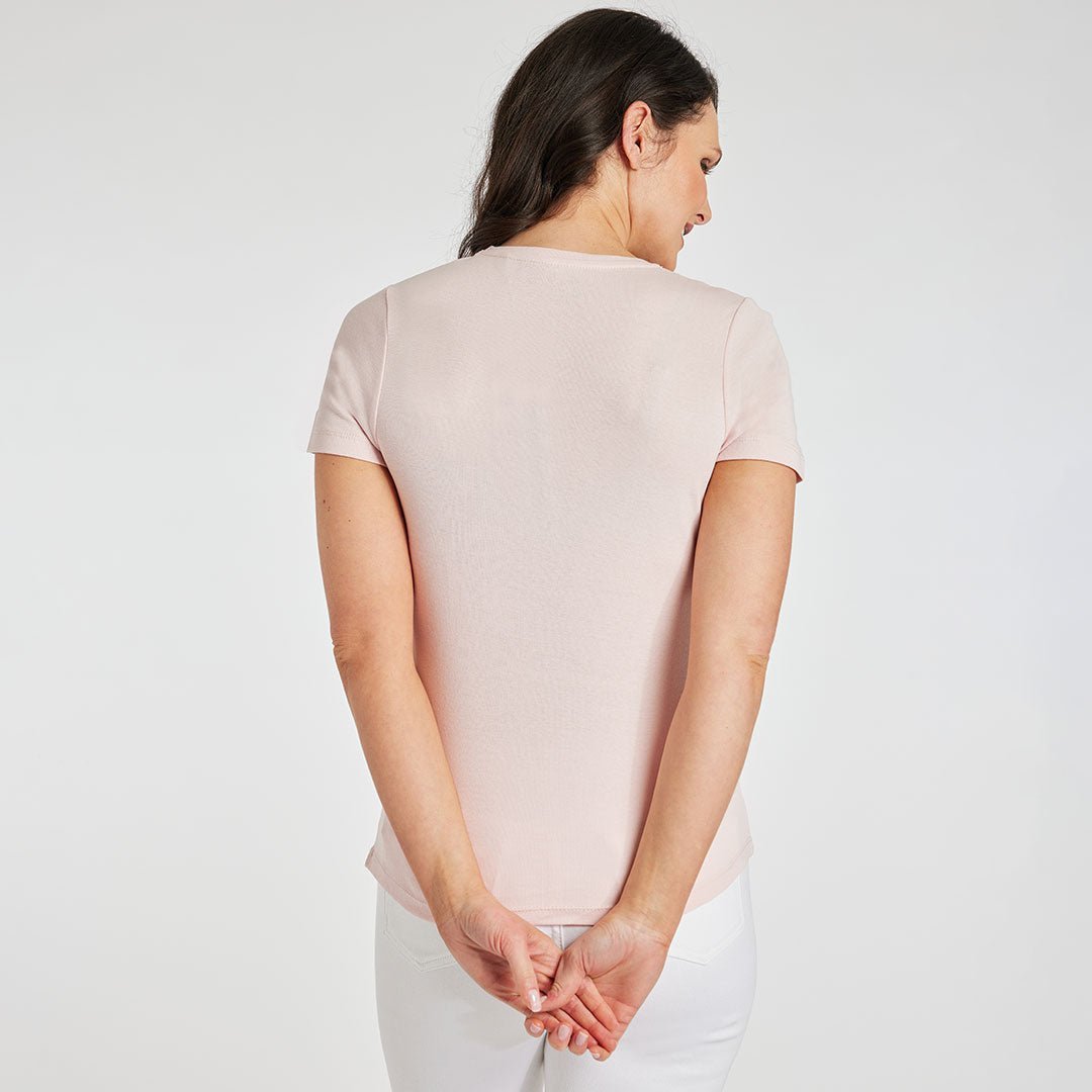 Ladies Essential Crew Neck Tee Light Pink from You Know Who's