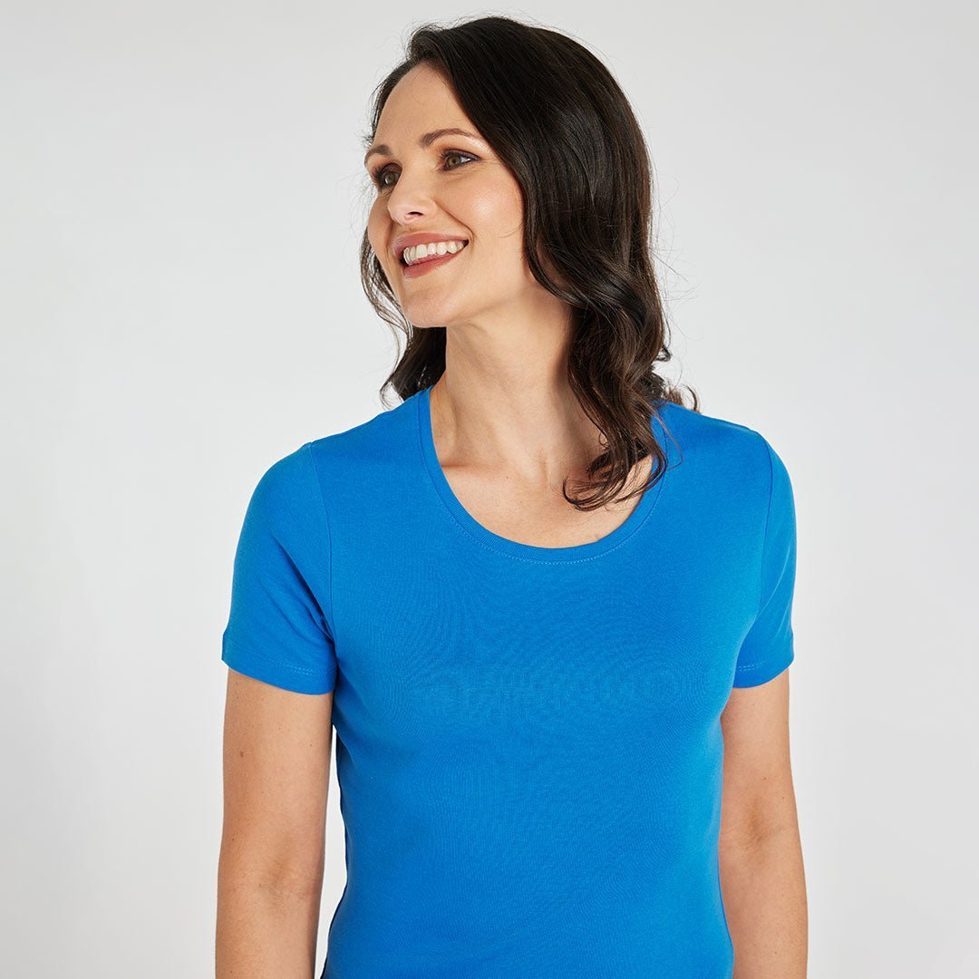 Ladies Essential Crew Neck Tee Supersonic Blue from You Know Who's