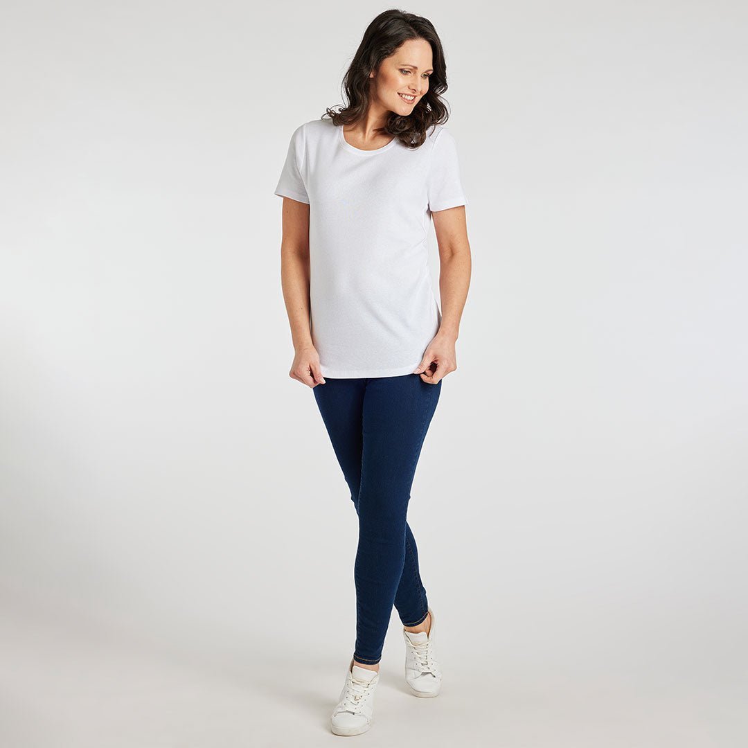 Ladies Essential Crew Neck Tee White from You Know Who's