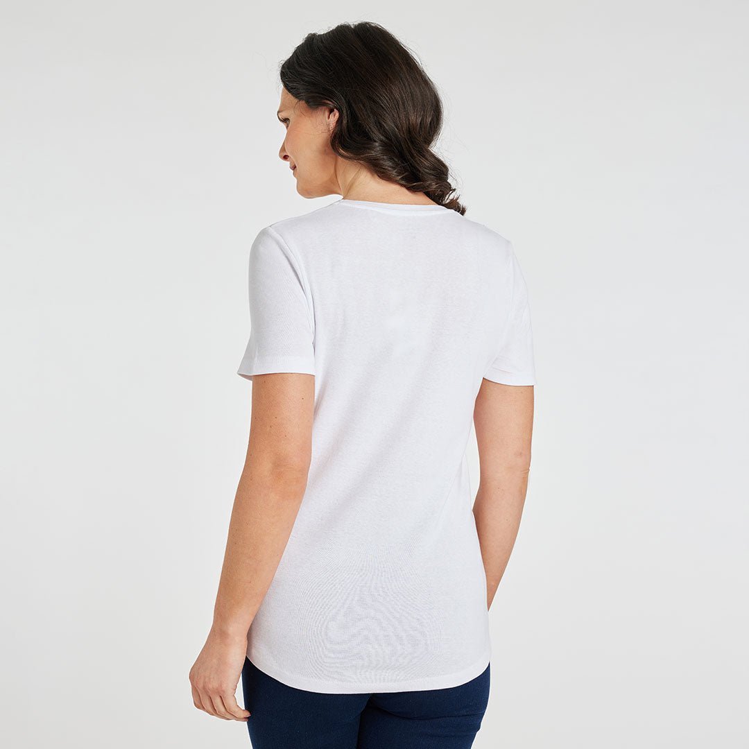 Ladies Essential Crew Neck Tee White from You Know Who's