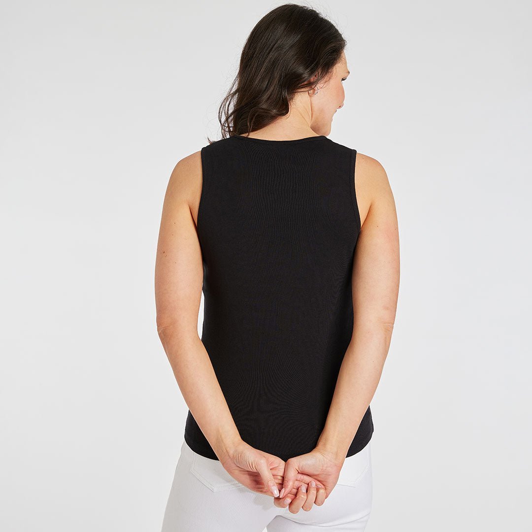 Ladies Essential Crew Vest Black from You Know Who's