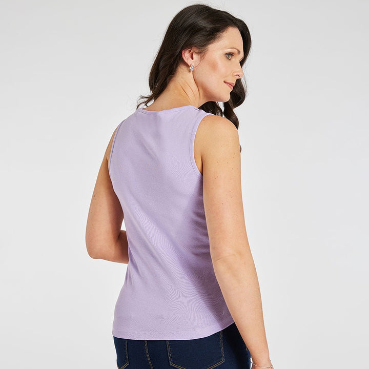 Ladies Essential Crew Vest Lavender from You Know Who's