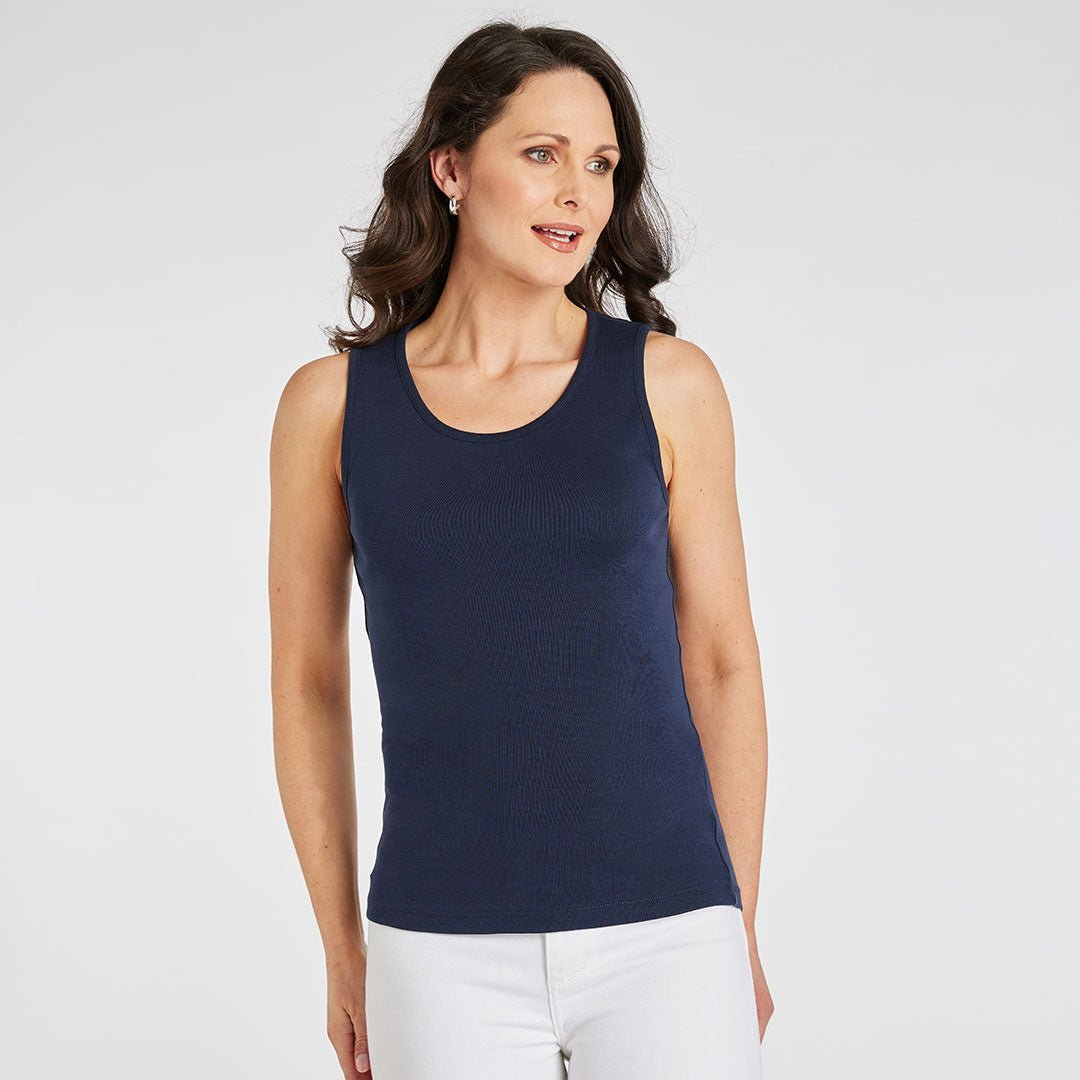 Ladies Essential Crew Vest Navy from You Know Who's