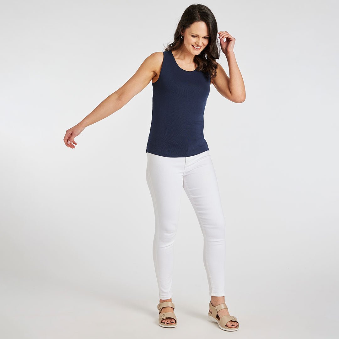 Ladies Essential Crew Vest Navy from You Know Who's