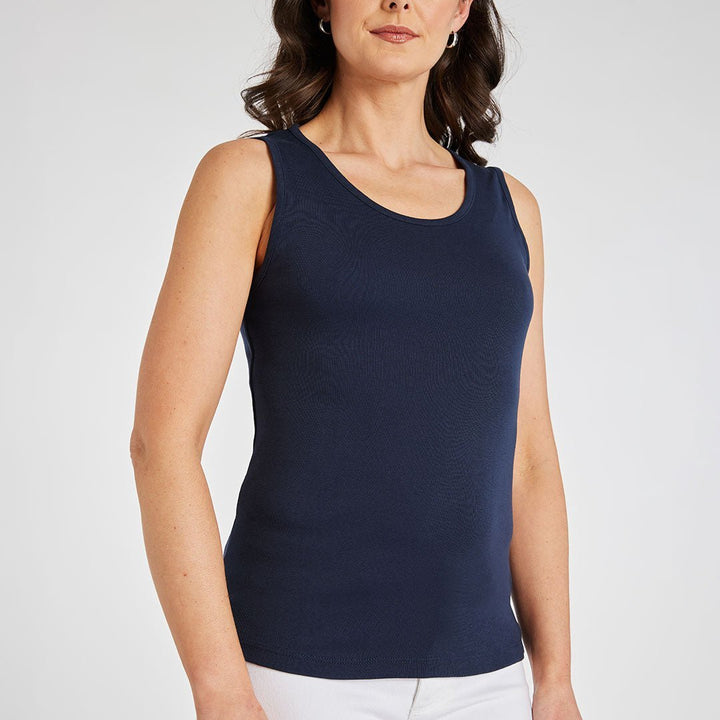 Ladies Essential Crew Vest Navy from You Know Who's