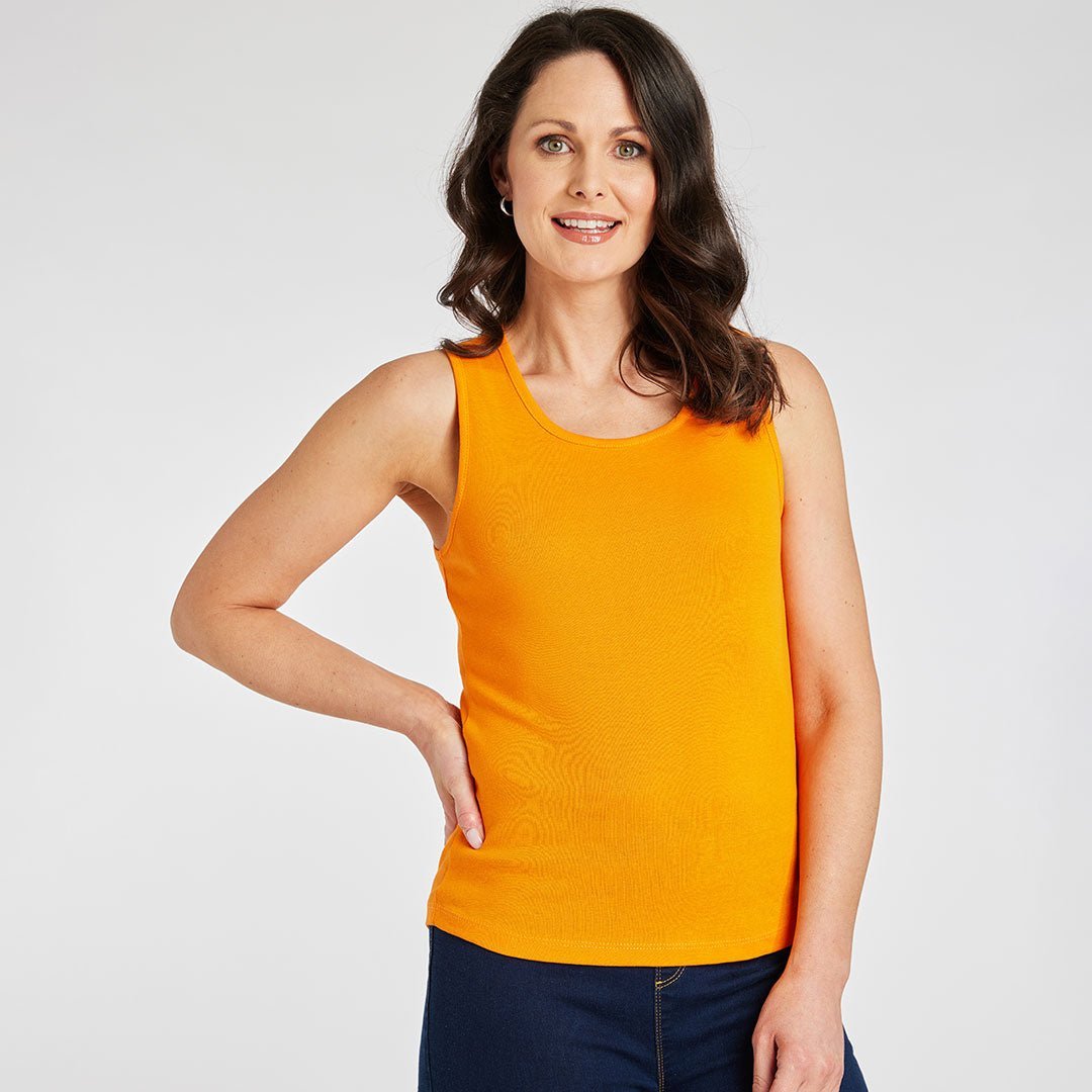 Ladies Essential Crew Vest Tangerine from You Know Who's