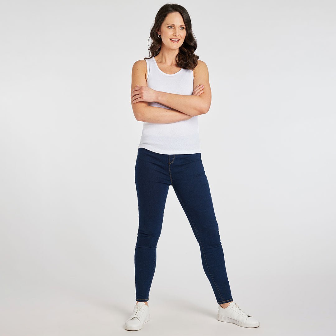 Ladies Essential Crew Vest White from You Know Who's