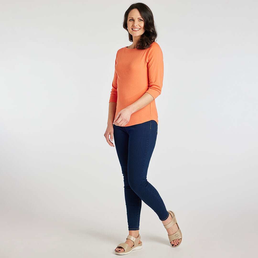 Ladies Essential Slash Neck Top Coral from You Know Who's