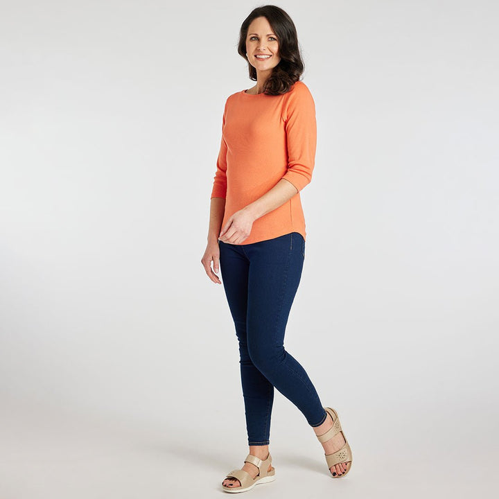Ladies Essential Slash Neck Top Coral from You Know Who's