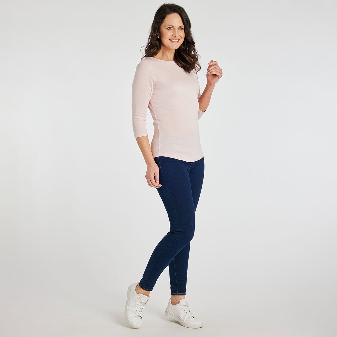 Ladies Essential Slash Neck Top Light Pink from You Know Who's