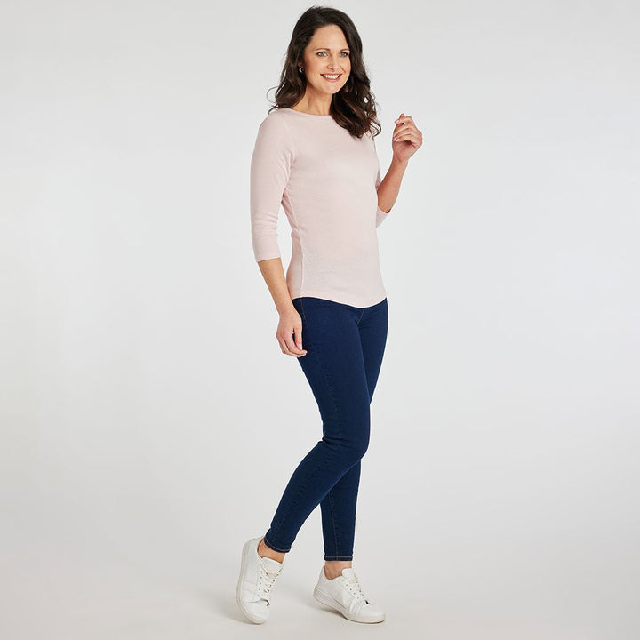 Ladies Essential Slash Neck Top Light Pink from You Know Who's