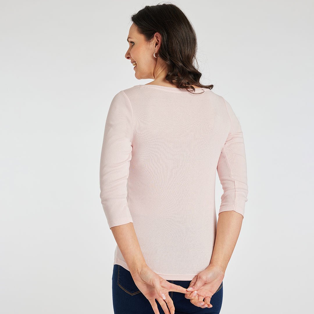 Ladies Essential Slash Neck Top Light Pink from You Know Who's