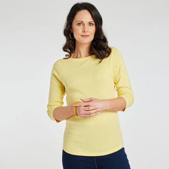Ladies Essential Slash Neck Top Popcorn from You Know Who's