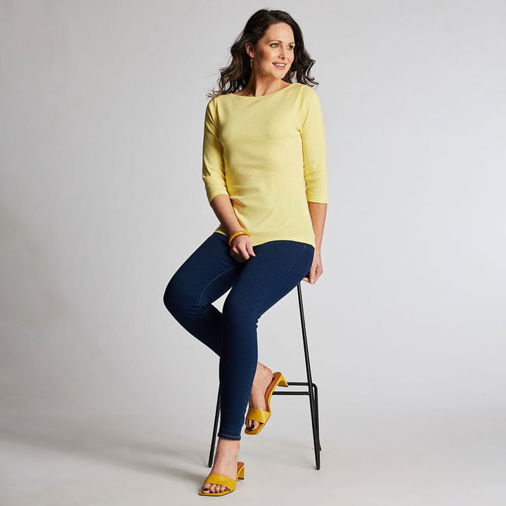 Ladies Essential Slash Neck Top Popcorn from You Know Who's