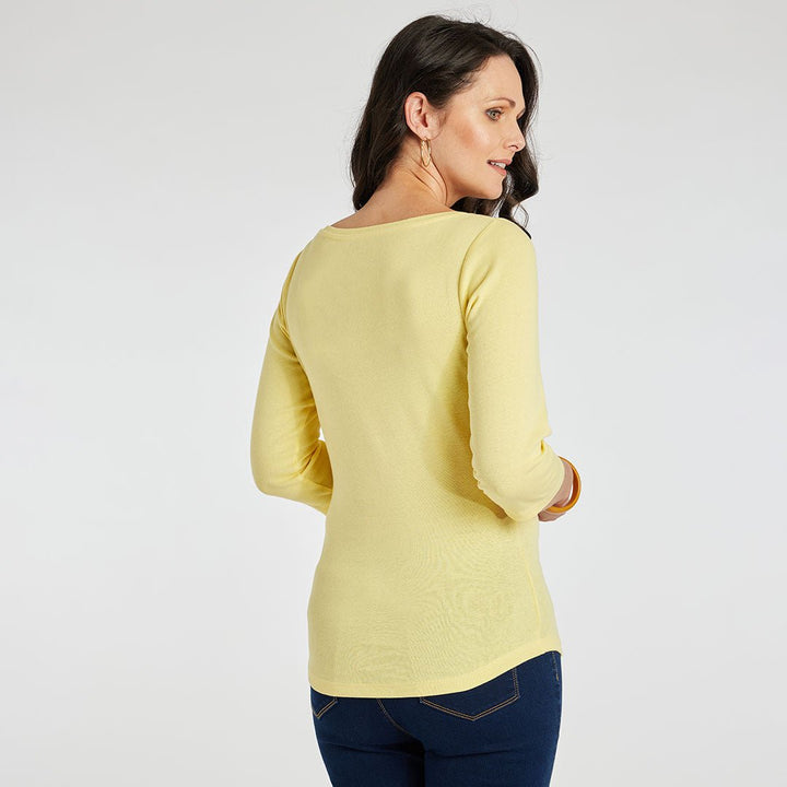 Ladies Essential Slash Neck Top Popcorn from You Know Who's