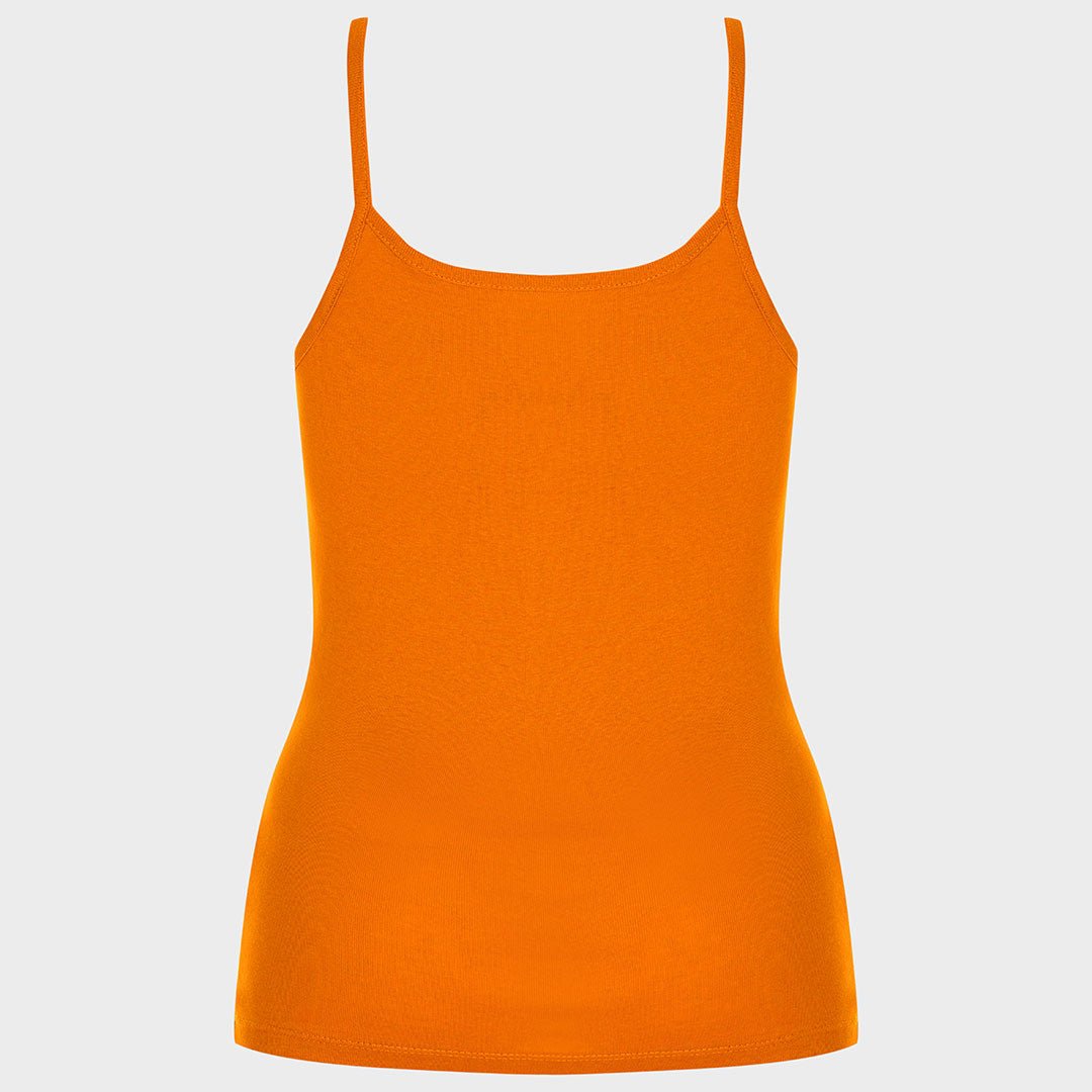 Ladies Essential Spaghetti Vest Tangerine from You Know Who's