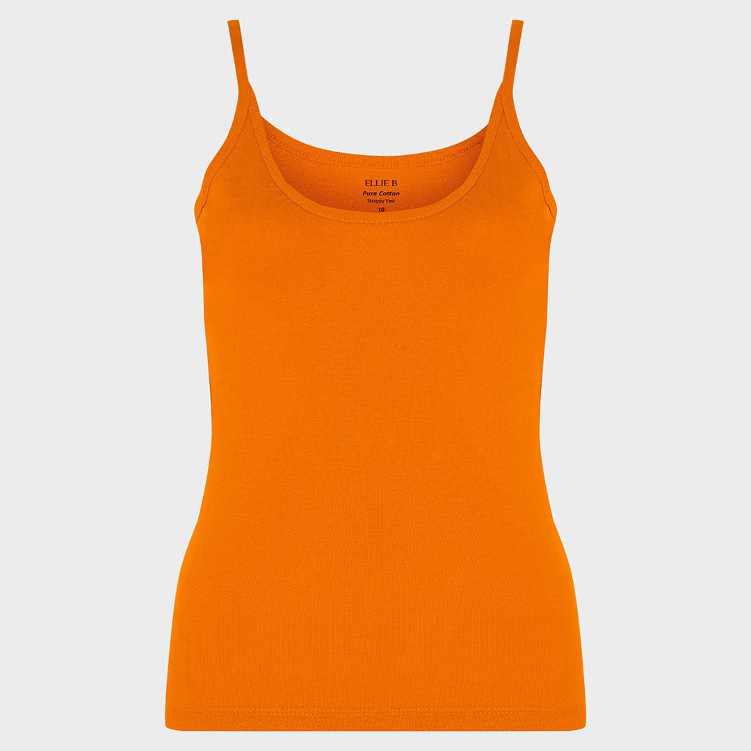Ladies Essential Spaghetti Vest Tangerine from You Know Who's