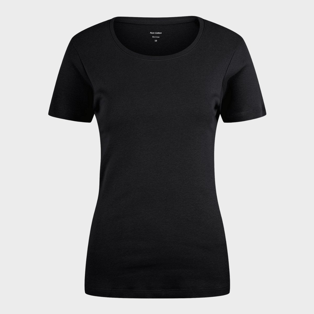 Ladies essential SS Crew Neck T-Shirt - Black from You Know Who's
