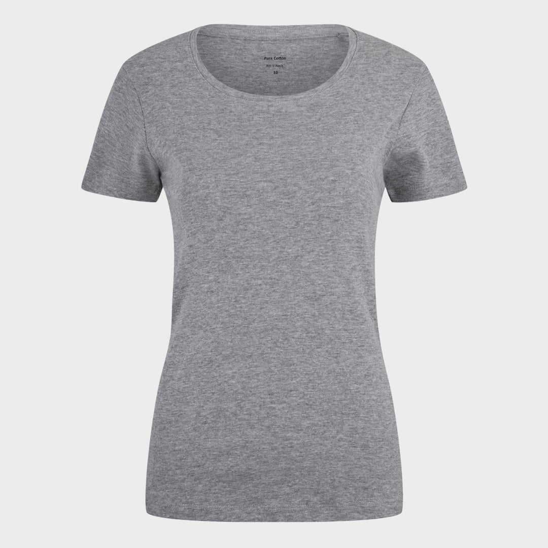 Ladies essential SS Crew Neck T-Shirt - Grey from You Know Who's