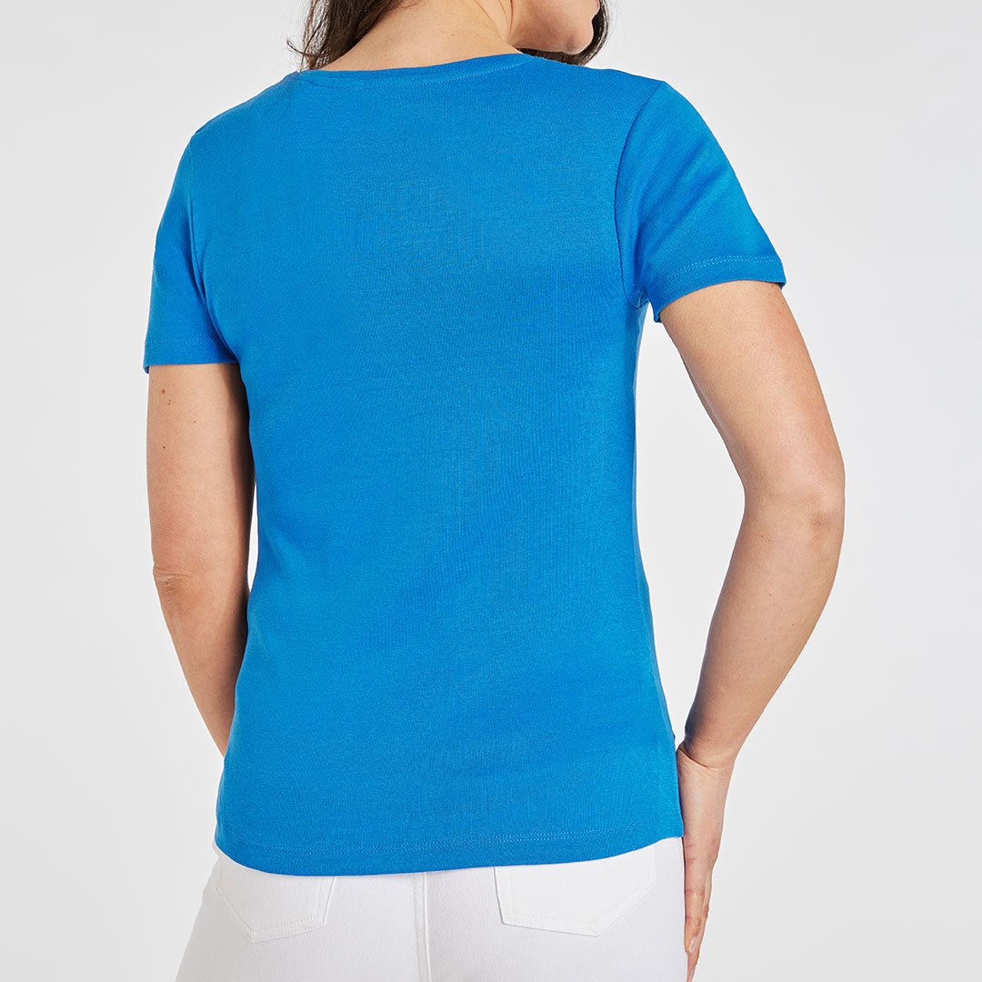 Ladies Essential V Neck Tee Supersonic Blue from You Know Who's