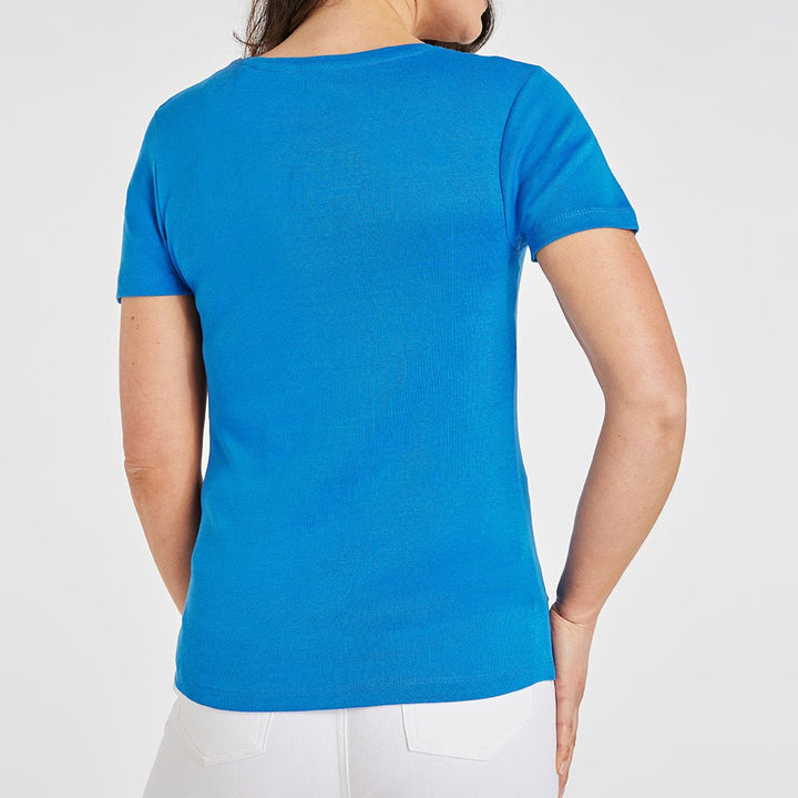 Ladies Essential V Neck Tee Supersonic Blue from You Know Who's
