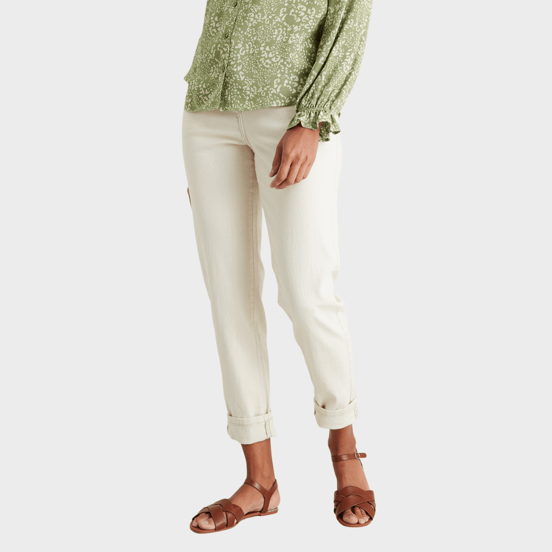 Ladies Ex Store Cream Girlfriend Jeans from You Know Who's