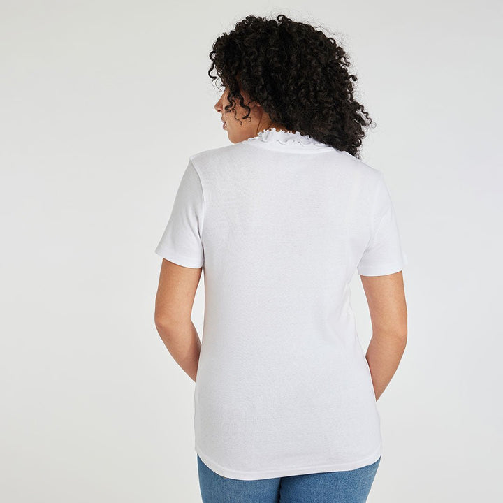 Ladies Frill V Neck T-Shirt from You Know Who's