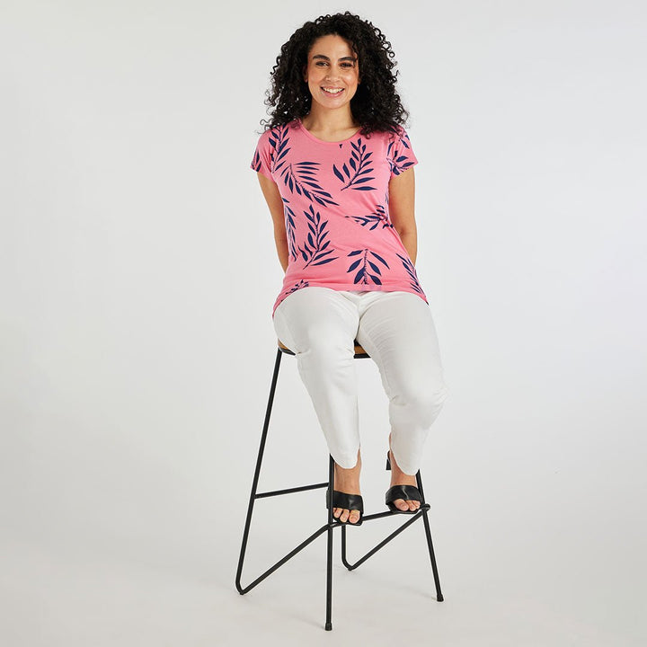 Ladies Leaf Print T-Shirt from You Know Who's