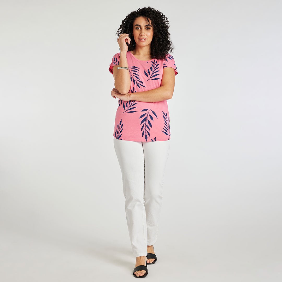 Ladies Leaf Print T-Shirt from You Know Who's