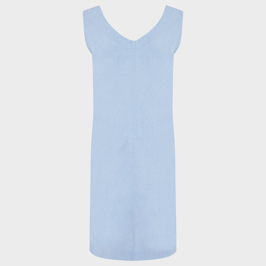 Ladies Linen Mix Shift Dress - Blue from You Know Who's