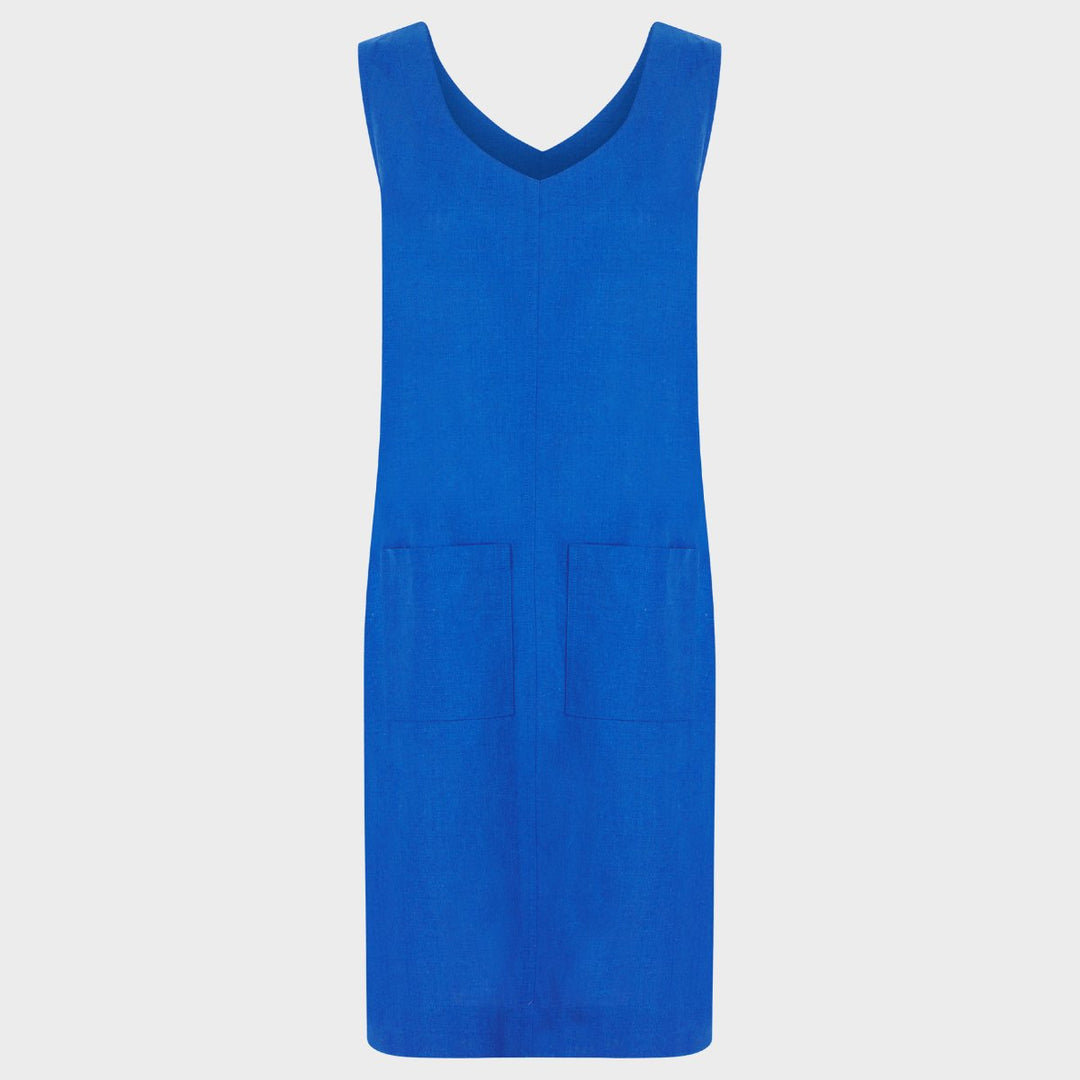 Ladies Linen Mix Shift Dress - Cobalt from You Know Who's