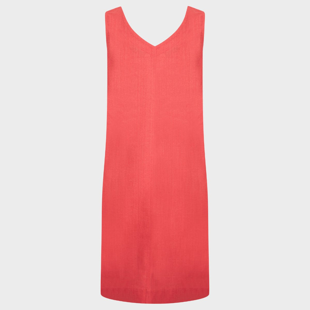 Ladies Linen Mix Shift Dress - Coral from You Know Who's