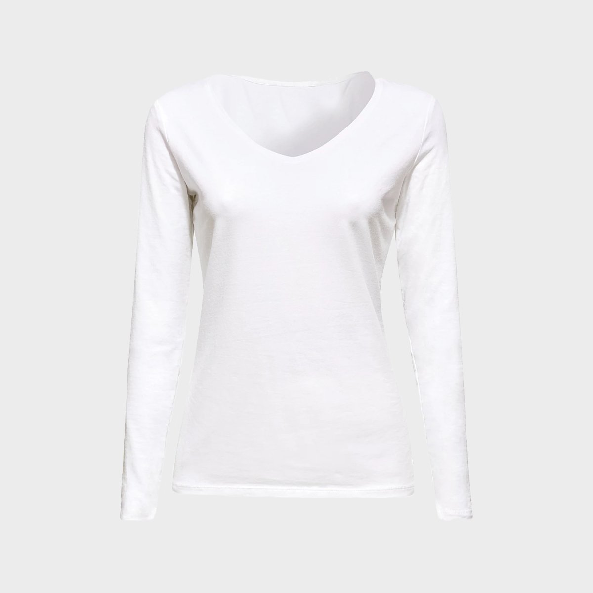 Long Sleeve Stretch V Neck Top
