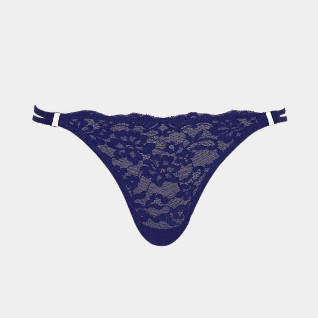 Ladies Navy Lace Thong from You Know Who's