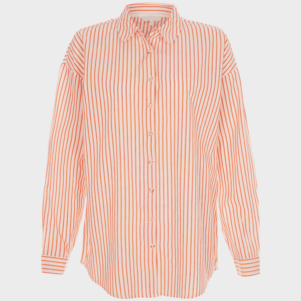 Orange striped shirt sales womens