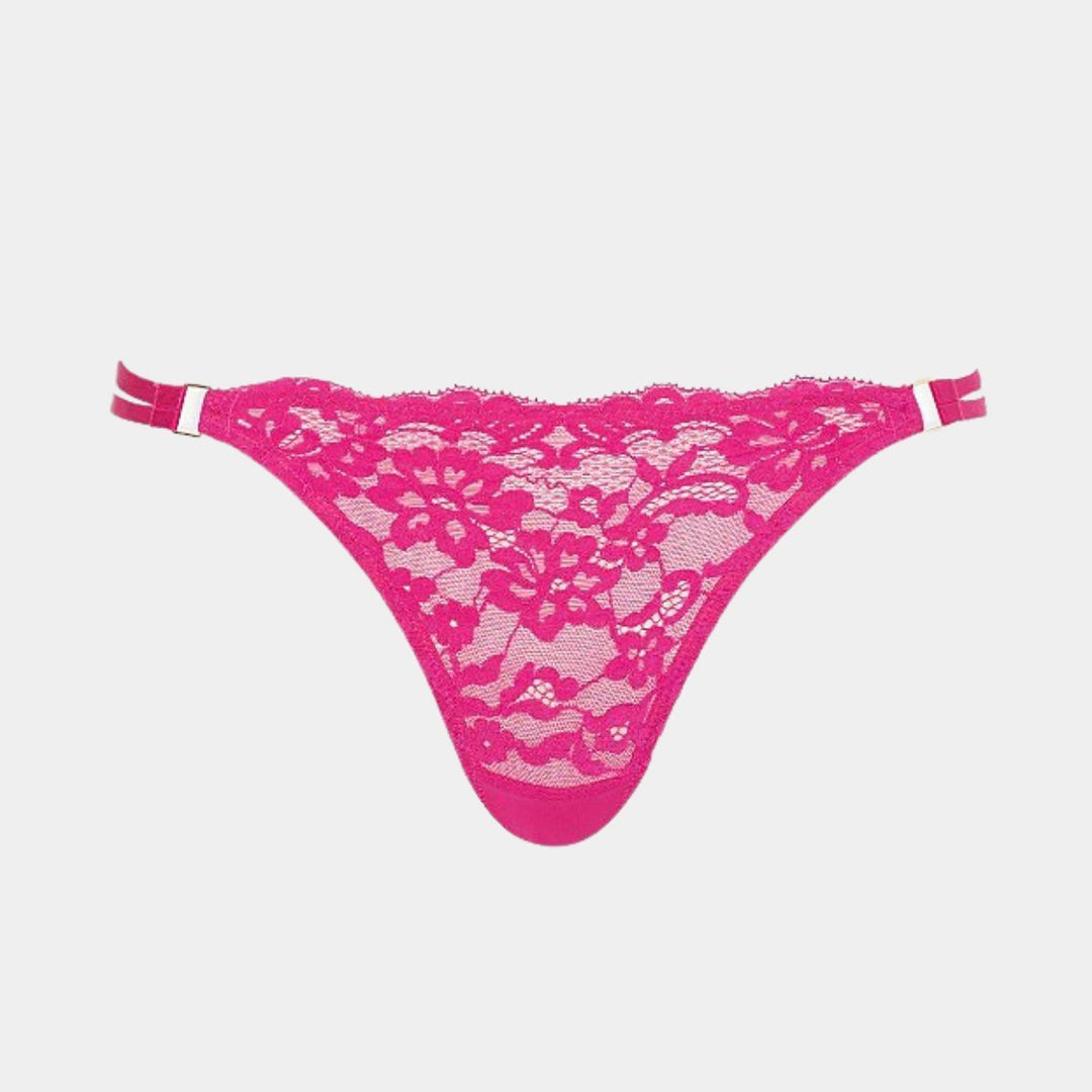 Ladies Pink Lace Thong from You Know Who's