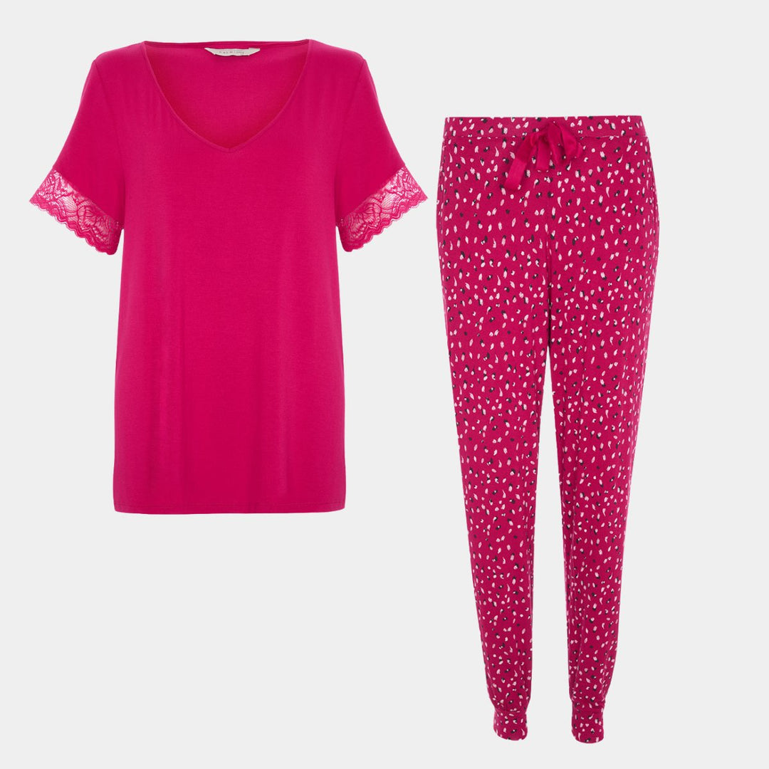 Ladies Pink Long PJ Set from You Know Who's