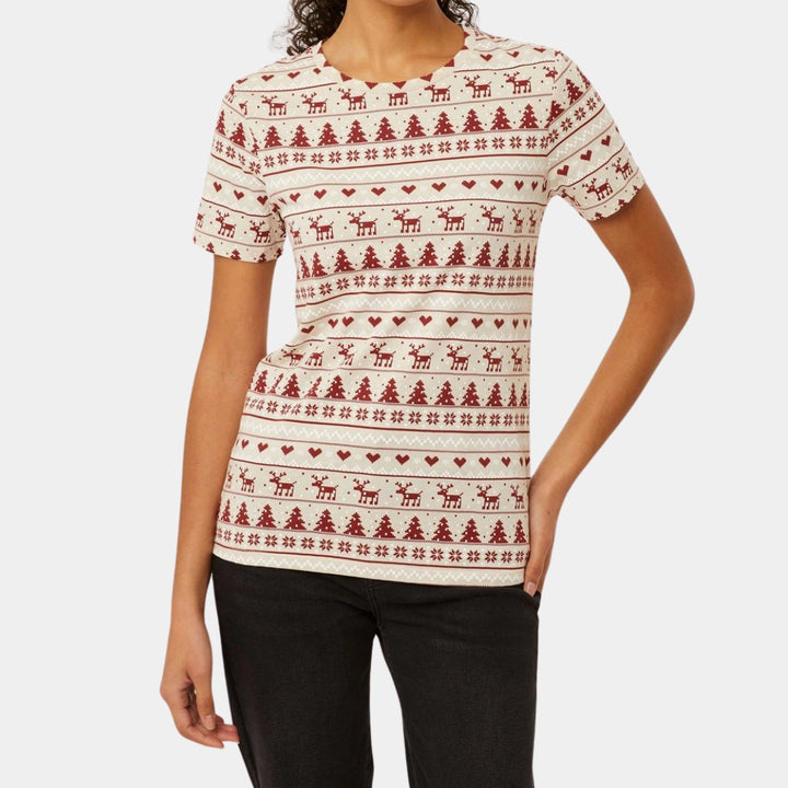 Ladies Reindeer Fairisle T-Shirt from You Know Who's