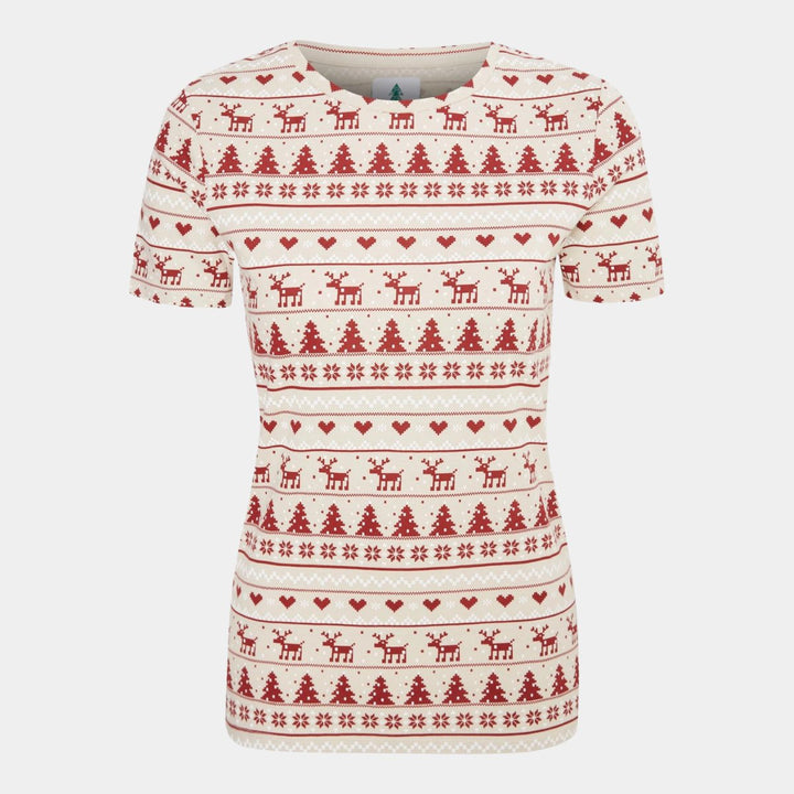 Ladies Reindeer Fairisle T-Shirt from You Know Who's