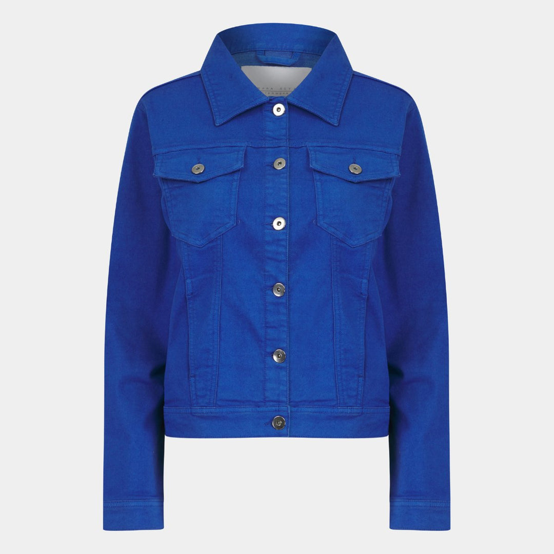 Royal blue denim jacket for women